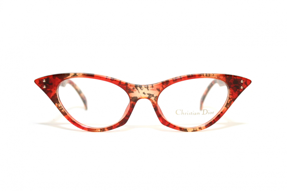 Christian Dior Eyeglasses 2573 30 Cat Eye Glasses Butterfly Frame Medium Large 53 17 135 Red Made in Germany Optyl New Old Stock NOS Amsterdam Vintage Optical