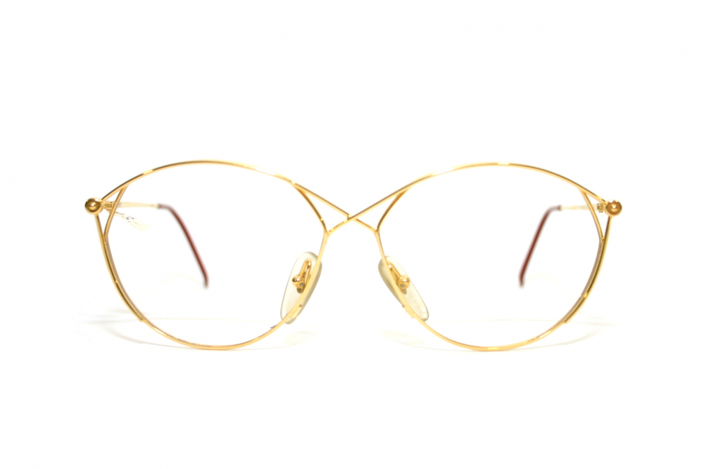 Christian Dior Eyeglasses 2390 40 Gold Eye Glasses Round Frame Large 59 14 140 Gold Made in Germany New Old Stock NOS Amsterdam Vintage Optical